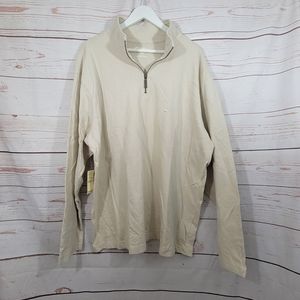 Eddie Bauer Men's Sweater Cream 1/4 Quarter Zip Long Sleeve Size XXL NWT